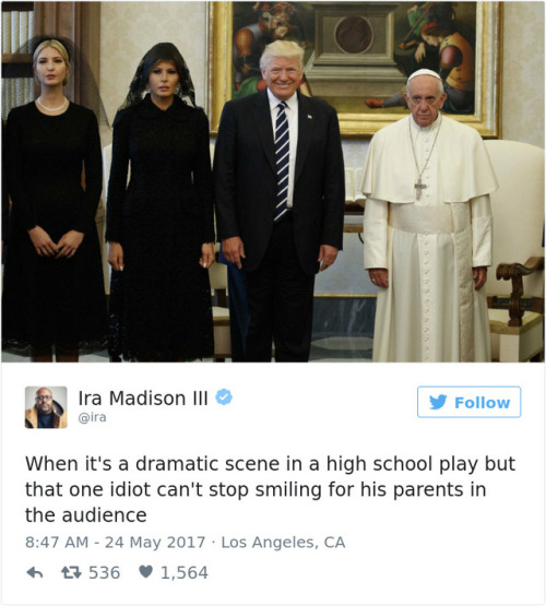 afatblackfairy: pr1nceshawn: Donald & The Pope.  😂😂😂😂 