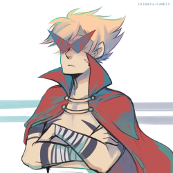 Dirk cosplaying as Kamina for greengrasspony,