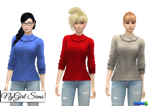 Collared Sweater with Button. I took the dress from the Get Famous pack and turned it into a st