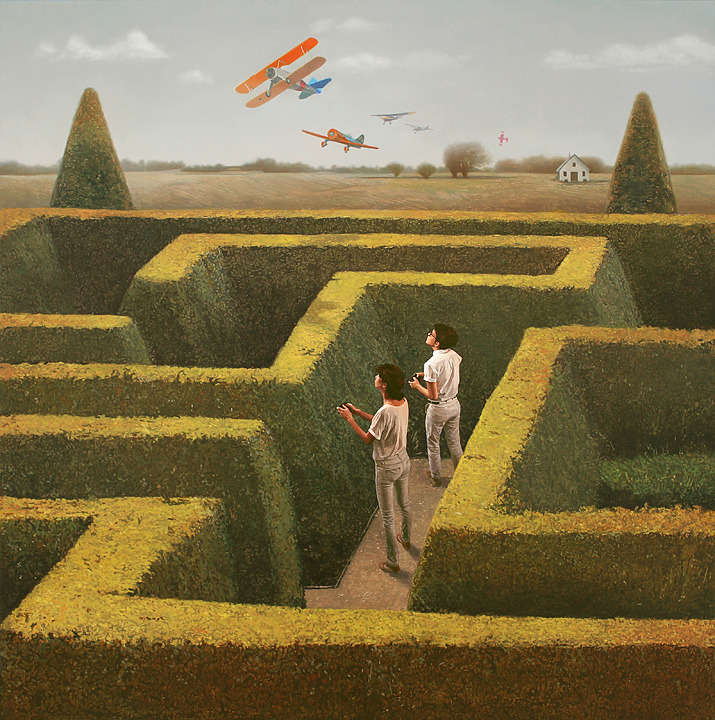 Alex RouletteHedges, Oil on Panel, 32&quot;x32&quot;