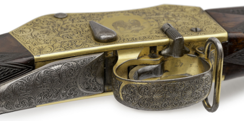 A lovely engraved, gold and silver finished Peabody Martini breechloading rifle, Produced for the Ph