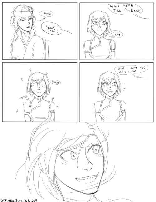 bibinella:  “Korra, why do you always bleed from your nose?” Another Korrasami comic! xD As sketched as the one before (and if you are wondering which one click here) Hope you’ll like it, anyway >3<  Asami is to fab > .<