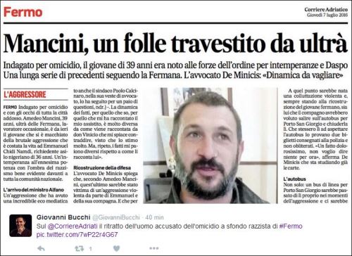 ze-violet:gazzellanera:ze-violet:Amedeo Mancini, 39 anni, il fascista assassino di Emmanuel, Fermo. 