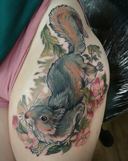 Terry nutkin for hannah! Thanks for coming in! ️#sunderland #squirreltattoo #greysquirrel #wildlifeu