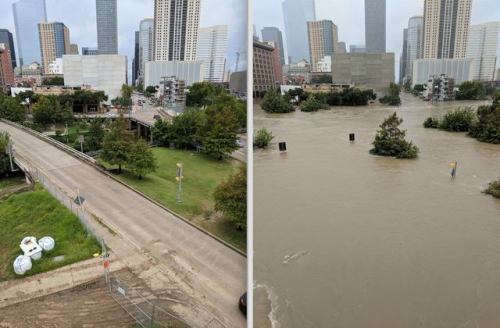 jehovahhthickness:  welcometoyouredoom:Before and after flooding in Houston  Fuck. 