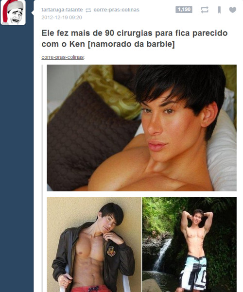 otome-confusa:  nani-kore-baka:   Reblog se você achou que ele não ficou parecido com o Ken.   Ele ficou esquisito O.O  ele ta parecendo ator de pornô gay -q