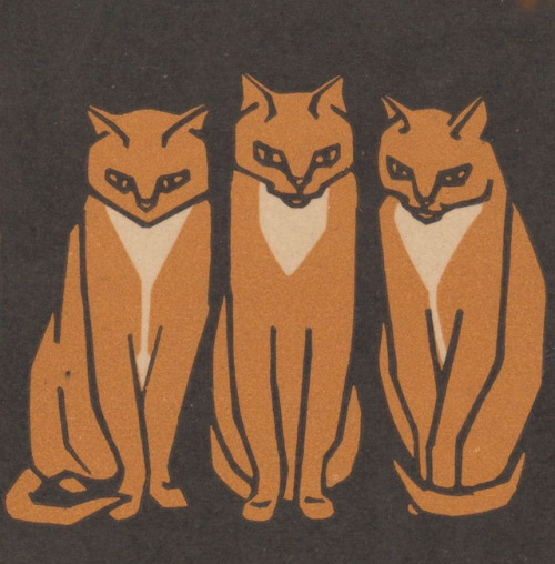 clawmarks:Drie katten - Julie de Graag - 1916 - via Rijksmuseum