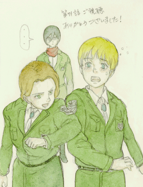 SnK Season 4 Episode 12 Ending Illustration by Ibun ShoyaThe ending illustration for Shingeki no Kyo