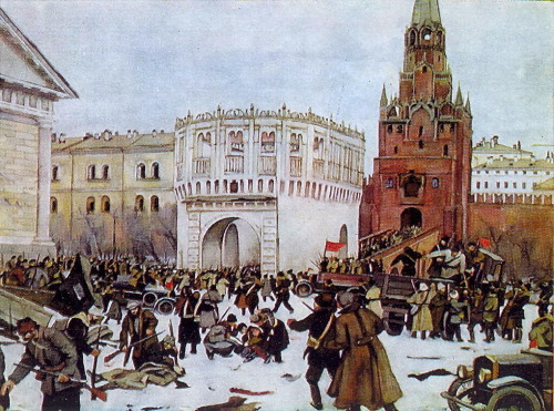 konstantin-yuon: Entry into the Kremlin through the Trinity Gates 2 (15) November 1917, 1927, Konsta