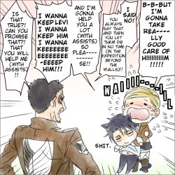 konekojita:  The true story of how Erwin got Levi into Survey Corps.                        (manga by Pechiko / translation: by konekojita) 
