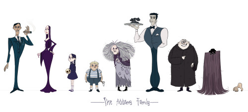 i did a lineup of characters from the addams family! 