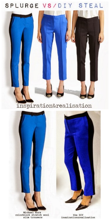 DIY Michael Kors Knockoff Colorblock Pants Tutorial from inspiration &amp; realisation here.Donatell