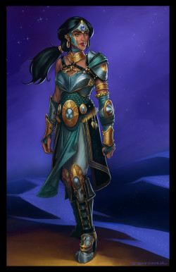 fairy34tales:  Armored Princess Jasmine concept by   Zach Fischer  