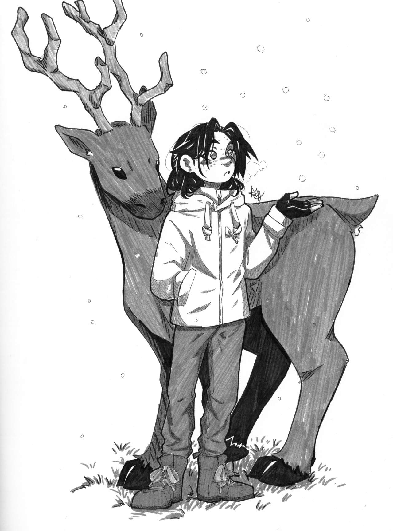 Nondiscript winter holiday post I actually really like drawing Shikadai