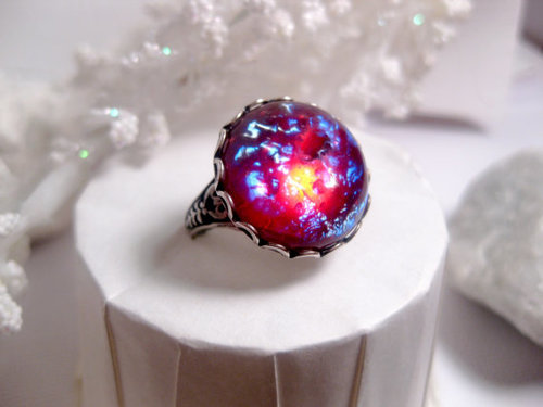 coatoffstyles: Round Dragon’s Breath Opal Ring by FashionCrashJewelry on Etsy on We Heart It. 