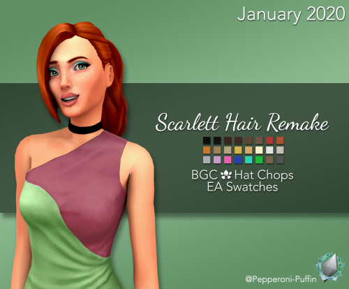 pepperoni-puffin: Scarlett Hair Remake Just for fun I’ve decided to remake my very first hair! I mus