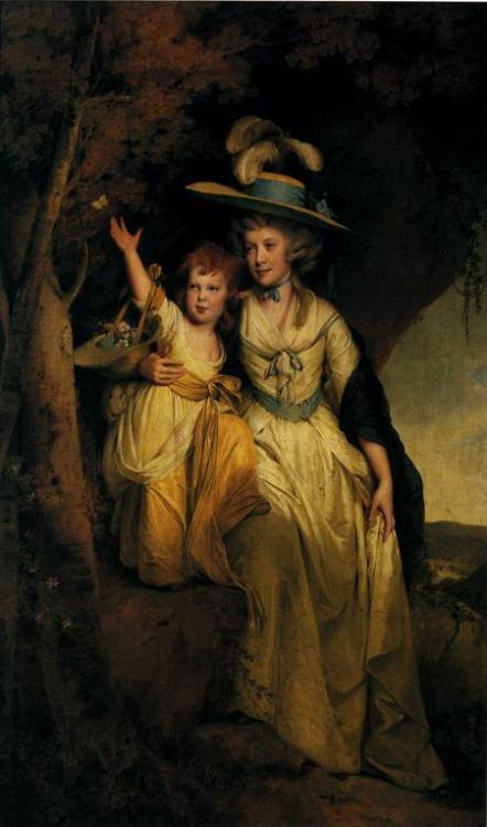 artist-joseph-wright: Susannah Hurt with Her Daughter Mary Anne, 1790, Joseph WrightMedium: oil,canv