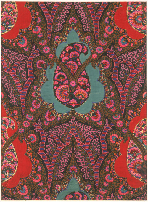 George Haité, pattern design for a shawl, 1850. Paisley, Scotland. Water colour and gouache. All-ove