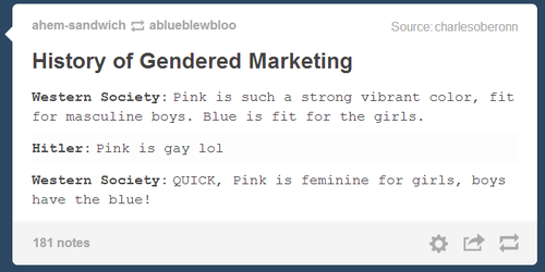 popculturesavvyangel: charlesoberonn:  teamstarpluskid:  mewchamp:  mewchamp:  “Ew you’re a guy and like the color pink are you gay?”          I’ve been waiting for this post all my life 