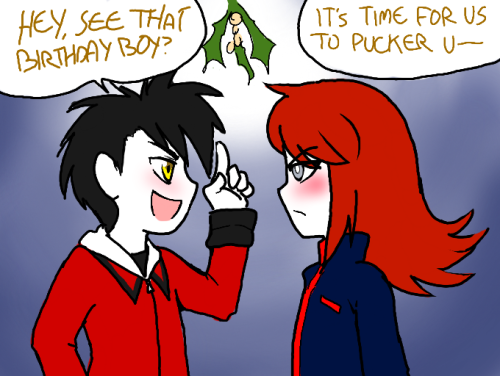 evilmel:  Mistletoe Mishap 12/24/2014 Sorry this is so late! Happy birthday Silver! 