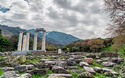 Ancient ruins in Samothrace, Greece