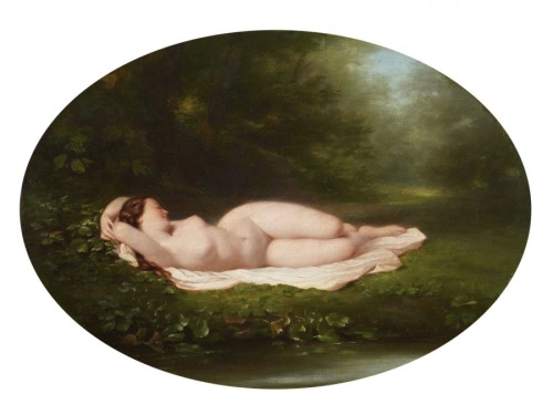 artbeautypaintings:  Sleeping bather - Fritz Zuber-Bühler