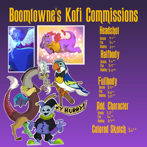 heyo! my commisions are open so i redid my commission sheet i made a while back