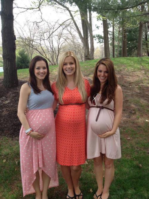 wetcavediver:  breederseeder:  Three bellies.. Same Daddy… Good girls..  Our brother is such a stud.