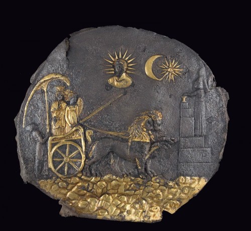 artemisdreaming: Ceremonial Plaque depicting Cybele on her Chariot Early 3rd century B.C. Afghanista