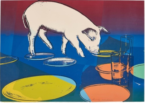 thunderstruck9:Andy Warhol (American, 1928-1987), Fiesta Pig, 1979. Screenprint in colours, on Arche
