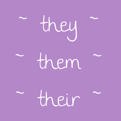 (Image description: they/them/their in white text on a purple background)