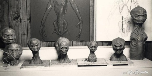 talesfromweirdland:Alien designs by Rick Baker (sculptures) and Ron Cobb (drawings) for the unmade S