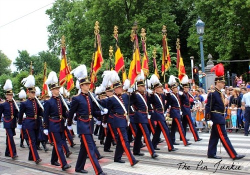 members of the military academy during the parade on national belgian day