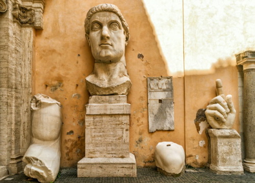 romebyzantium:Fragments of a giant statue of Emperor Constantine.