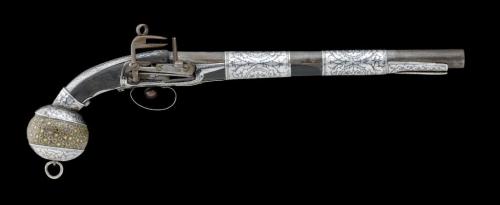 A Caucasian miquelet holster pistol, mid 19th century.