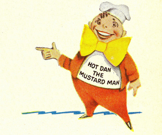 hodgman:klappersacks:1950-File Photo Digital Archive on Flickr.  “Hot Dan The Mustard