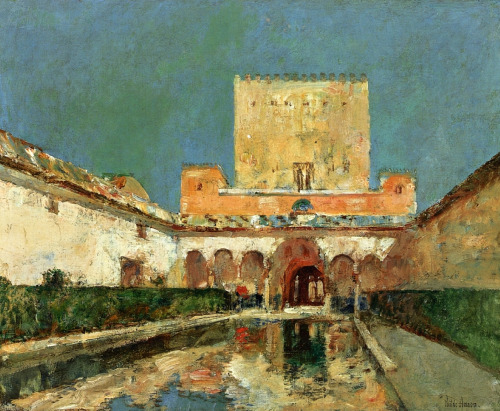 urgetocreate:  Childe Hassam, The Alhambra (Summer Palace of the Caliphs, Granada, Spain),1883 