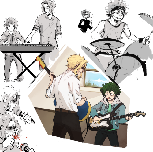 Some more of that musician AU where musical prodigy Midoriya is being taught by retired rockstar Yag