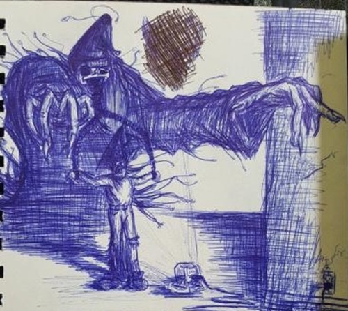 Inktober 13thThis edgy high school art was submitted by my coworker Ryley