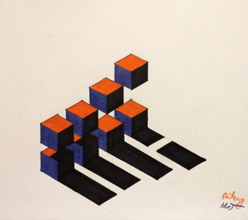 Today's Discovery: With 45-degree Lighting, Two Cubes Positioned Vertically A Cube's Length Apart Will