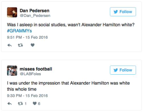 micdotcom: Looks like some people didn’t get the memo about Hamilton having a mostly nonw
