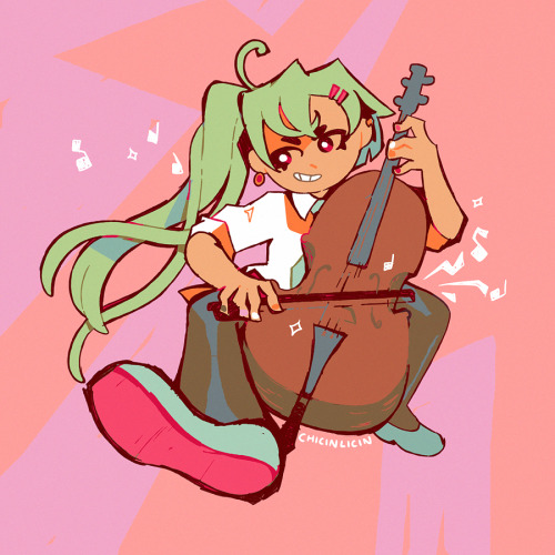 been wanting to draw some cello miku for agessss…her posture is terrible but she’s really fee