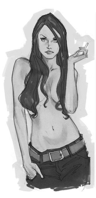 ungoliantschilde:  some black and white artwork by Phil Noto.