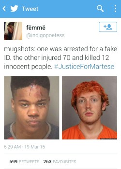 clarknokent:  viewsfromthe7even:  typwnsyou:  actionables:actionables:This speaks volumes.  Reminder that Martese Johnson’s ID wasn’t fake. It was his actual ID.  One was RESISTING arrest and other one SURRENDERED. You people just don’t get it do