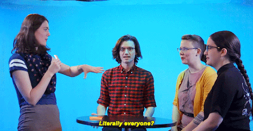 nightmarepublicaccess:[id: Three gifs of Simone de Rochefort, Pat Gill, Jenna Stoeber, and Susana Po
