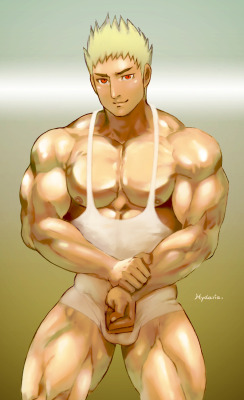 glitterglue-chan:  Takashi by hydaria  #yaoi #bara #Hydaria