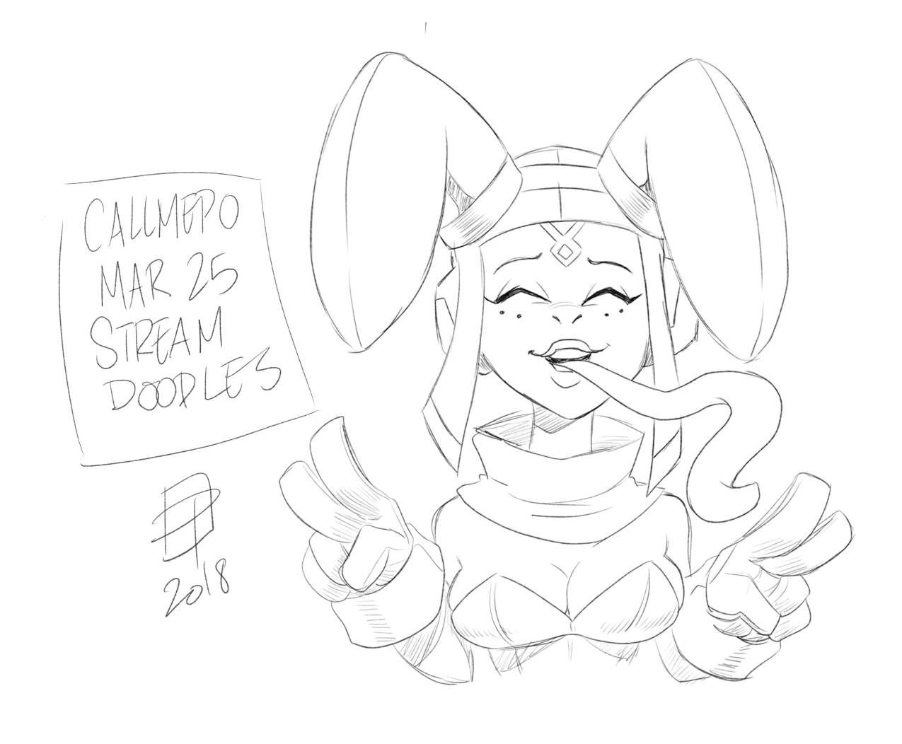 callmepo: Just finished a pre-Easter doodle stream from my pinupsushi art channel