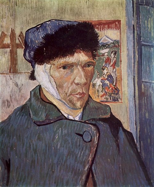 Autorretrato con la oreja vendada (1889) Vicent van Gogh.   VAN GOGH SE CORTÓ UNA OREJA Van Gogh se 