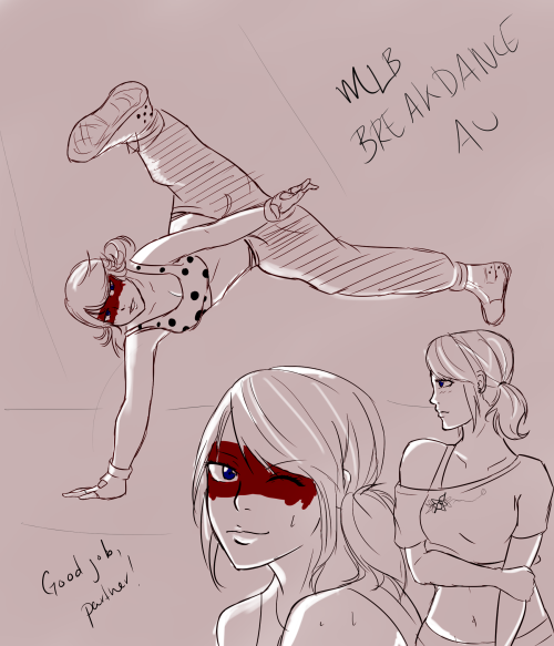 to-the-blue:  My hand slipped. It feels so weird drawing after so long >.< Breakdance AU because @starrycove and other artists tempted me with their amazingness. ;u; It’s such a great AU ughhh. I rushed Adrien a bit cause I got hw to do  