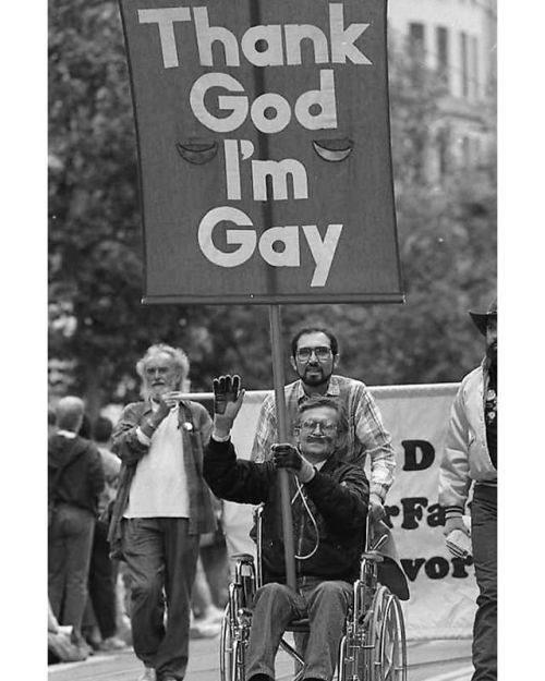 “THANK GOD I’M GAY,” Gay & Lesbian Freedom Day, San Francisco, California, c. 